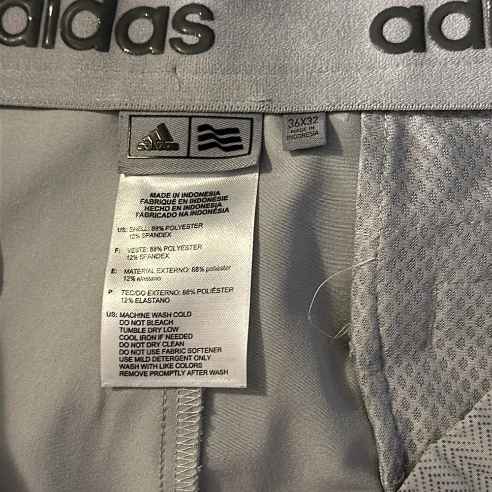 Men’s Adidas Gray Print Polyester & Spandex Athletic Golf Pants Size 36 x 32